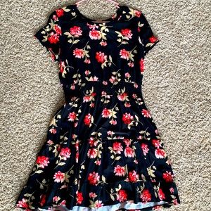 Black with pink flower dress. Size Medium NWT